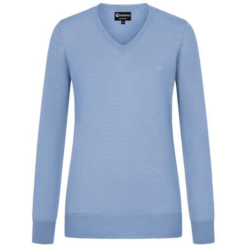 GIESSWEIN Cotton Pullover Damen V Ausschnitt - Baumwoll Feinstrickpullover Damen elegant, Langarmshirt & Longsleeve Damen, Basic Strickpullover smart Casual von GIESSWEIN