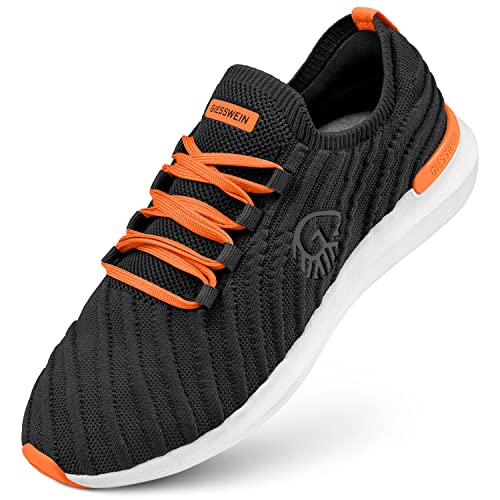 GIESSWEIN Eco Sneaker Herren - Atmungsaktive Walkingschuhe, Männer Freizeitschuhe mit Merino Fußbett, Leichte & Bequeme Mesh Stoffschuhe, Schlupfschuhe, Komfortable Fitnessschuhe von GIESSWEIN