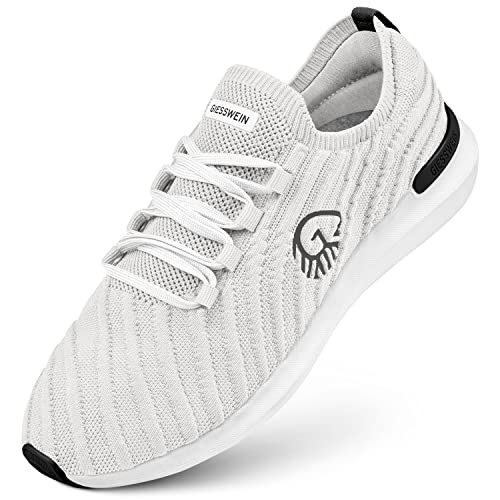 GIESSWEIN Eco Sneaker Herren - Atmungsaktive Walkingschuhe, Männer Freizeitschuhe mit Merino Fußbett, Leichte & Bequeme Mesh Stoffschuhe, Schlupfschuhe, Komfortable Fitnessschuhe von GIESSWEIN