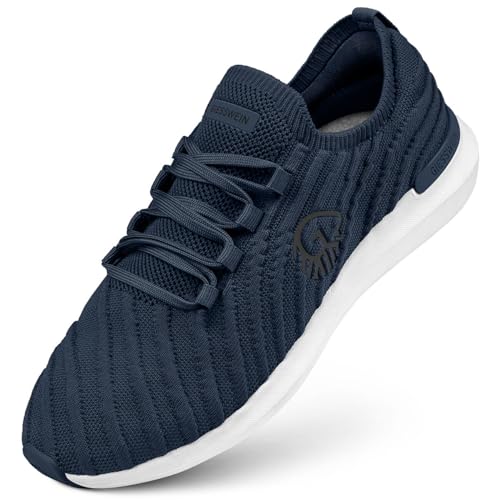 GIESSWEIN Eco Sneaker Herren - Atmungsaktive Walkingschuhe, Männer Freizeitschuhe mit Merino Fußbett, Leichte & Bequeme Mesh Stoffschuhe, Schlupfschuhe, Komfortable Fitnessschuhe von GIESSWEIN