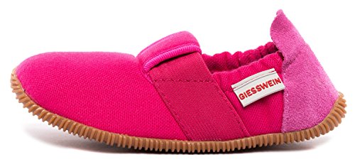 GIESSWEIN Kinder Hausschuhe Söll Slim-Fit - Baumwoll Slippers für Mädchen & Jungen, rutschfeste Kindergarten Schuhe mit Leder Innensohle von Giesswein