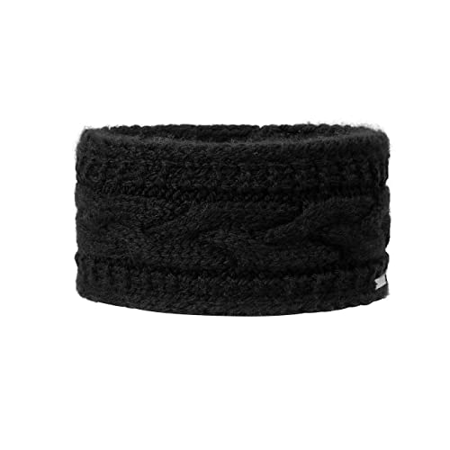 GIESSWEIN Stirnband Stirnberg Schwarz ONE SIZE - Edles Damen Stirnband, Merinowolle Stirnband, Ohrenschützer aus Strickstoff, warme Mütze mit Fleecefutter, Strickmuster von GIESSWEIN