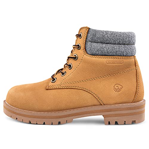 GIESSWEIN Leather Merino Boot Women - Damen Schnürstiefelette mit Merinowolle, Leder Winter Schuhe, warm gefütterte Worker Boots von GIESSWEIN