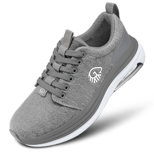 GIESSWEIN Merino Curve Max Men - Merino Sneaker mit Stoß absorbierendem Luftpolster - Komfortabler Aktivschuh mit Wechselfußbett - Langlebige Naturkautschuk Sohle für Beste Bodenhaftung von GIESSWEIN