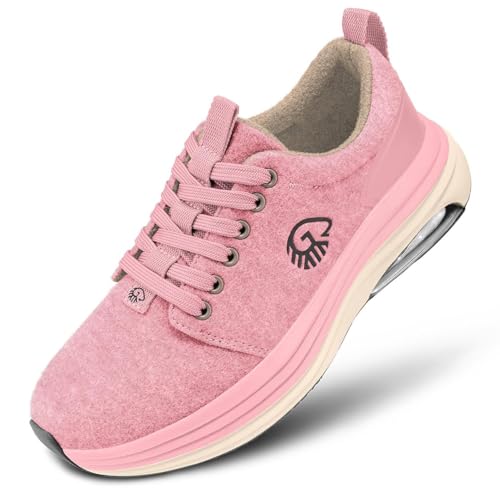 GIESSWEIN Merino Curve Max Women - Merino Sneaker mit Stoß absorbierendem Luftpolster - Komfortabler Aktivschuh mit Wechselfußbett - Langlebige Naturkautschuk Sohle für Beste Bodenhaftung von GIESSWEIN