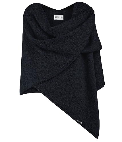 GIESSWEIN Merino Lambswool Cape - Eleganter Feinstrick Überwurf aus Lammwolle, Merinowolle Cape für Damen, XXL Umhängetuch, Poncho-Schal von GIESSWEIN