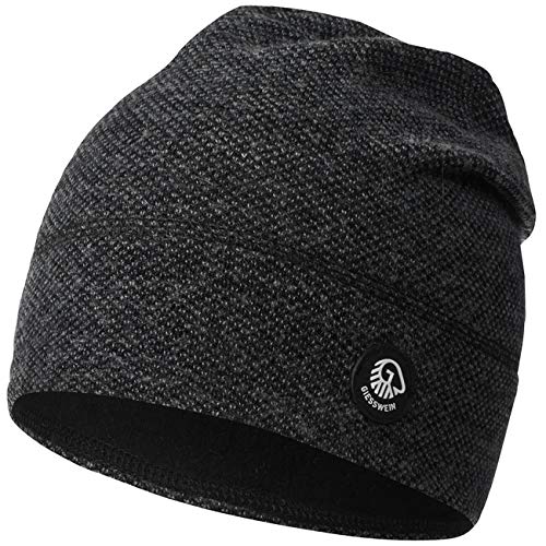 GIESSWEIN Mütze Hohes EIS - Merino Beanie mit Jersey Fütterung, Atmungsaktive Damen & Herren Strickmütze, Gefütterte Longbeanie aus Merinowolle, Warm & bequem, Unisex Sport Mütze von GIESSWEIN
