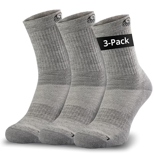 GIESSWEIN Merino Wandersocken Herren & Damen 35-46 [3er Pack] - Thermosocken Trekkingsocken - Anti-Blasen-Polsterung extra warm - Wintersocken Skisocken - Dicke Merino Socken Herren & Damen wandern von GIESSWEIN