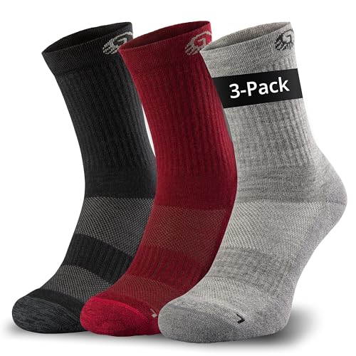 Giesswein Merino Wandersocken Herren & Damen 35-46 [3er Pack] - Thermosocken Trekkingsocken - Anti-Blasen-Polsterung extra warm - Wintersocken Skisocken - Dicke Merino Socken Herren & Damen wandern von Giesswein