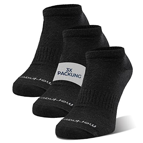 GIESSWEIN Merino Sneaker Socken Herren & Damen 35-46 [3er Pack] - Anti Schweiß Socken Temperaturregulierend Antibakteriell - Laufsocken Sportsocken Herren & Damen - Sneakersocken aus Merinowolle von GIESSWEIN