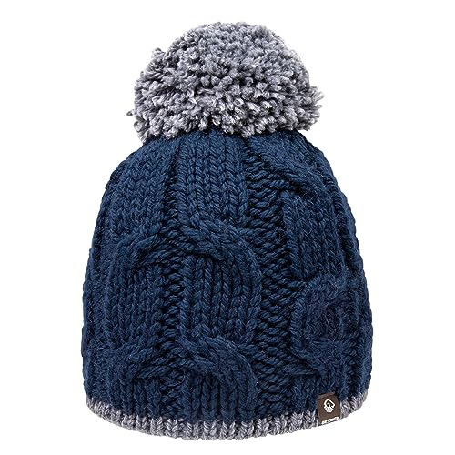 GIESSWEIN Mütze Regenstein - Merino Beanie Damen & Herren mit Fleece, Wintermütze mit Bommel, Strick Mützen für Frauen Winter, Strickmützen & Wollmütze von GIESSWEIN