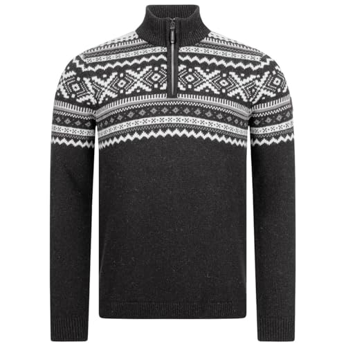 GIESSWEIN Norweger Pullover Herren Zip - feinste Merino Lammwolle, Wollpullover für Herren mit halblangem Reißverschluss, extra warm im Winter von GIESSWEIN