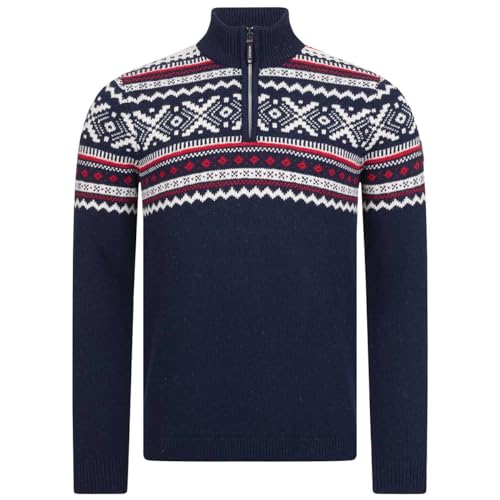 GIESSWEIN Norweger Pullover Herren Zip - feinste Merino Lammwolle, Wollpullover für Herren mit halblangem Reißverschluss, extra warm im Winter von GIESSWEIN