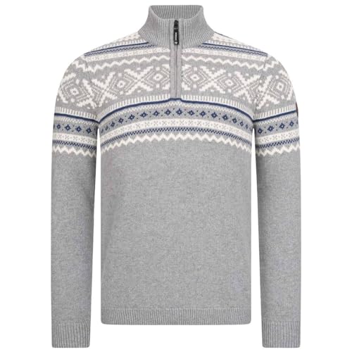 GIESSWEIN Norweger Pullover Herren Zip - feinste Merino Lammwolle, Wollpullover für Herren mit halblangem Reißverschluss, extra warm im Winter von GIESSWEIN