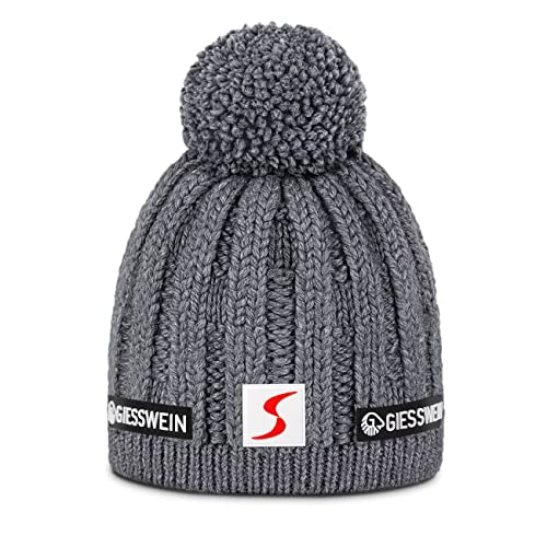 GIESSWEIN ÖSV Beanie Lenzerhorn - Merino Mütze mit Bommel, Ski Austria Beanie, Damen & Herren Strickmütze aus Merinowolle, Warm gefütterte Skimütze, Unisex Wintermütze von GIESSWEIN