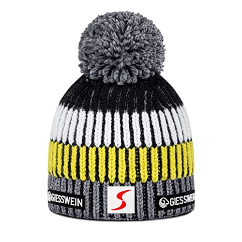 GIESSWEIN ÖSV Beanie Simonhöhe - Merino Mütze mit Bommel, Ski Austria Beanie, Damen & Herren Strickmütze aus Merinowolle, Warm gefütterte Skimütze, Unisex Wintermütze von GIESSWEIN