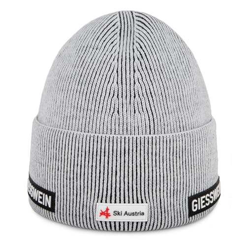 GIESSWEIN Ski Austria Cap Gudiberg - Merino Mütze Herren & Damen, Fleece gefütterte Wintermütze Damen, ÖSV Haube Herren, Mütze Damen mit Umschlag, warme Strickmütze gefüttert, Beanie aus Merinowolle von GIESSWEIN