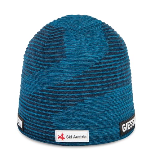 GIESSWEIN Ski Austria Cap Zwölferkogel - Merino Mütze Herren & Damen, Fleece gefütterte Wintermütze Damen, ÖSV Haube Herren, Mütze Damen mit Umschlag, warme Strickmütze gefüttert, Beanie Merinowolle von GIESSWEIN