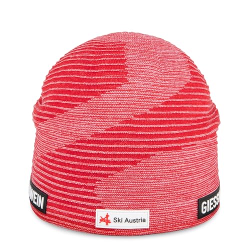 GIESSWEIN Ski Austria Cap Zwölferkogel - Merino Mütze Herren & Damen, Fleece gefütterte Wintermütze Damen, ÖSV Haube Herren, Mütze Damen mit Umschlag, warme Strickmütze gefüttert, Beanie Merinowolle von GIESSWEIN