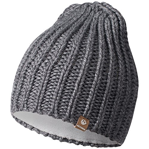 GIESSWEIN Strickmütze Giebel - Warm gefütterte Merino Mütze, Unisex High Beanie für Damen & Herren, Winter Mütze mit Fleece Futter von GIESSWEIN