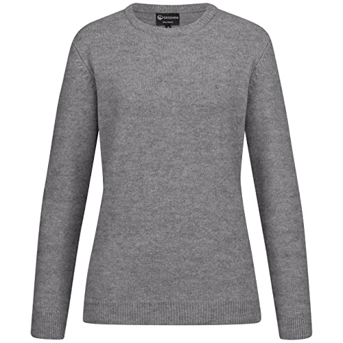 GIESSWEIN Wollpullover Rundhals Damen - Klassischer Pullover aus 100% Lammwolle, Langarm Strickpullover, Feinstrick Frauen Sweater von GIESSWEIN