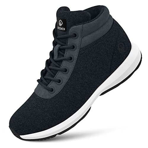 GIESSWEIN Wool Sneaker High Top Men - Merino Winterschuhe für Herren, warm gefütterte Schneestiefel, Winter Outdoor Boots aus Merinowolle von GIESSWEIN