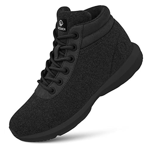 GIESSWEIN Wool Sneaker High Top Men - Merino Winterschuhe für Herren, warm gefütterte Schneestiefel, Winter Outdoor Boots aus Merinowolle von GIESSWEIN