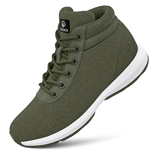 GIESSWEIN Wool Sneaker High Top Men - Merino Winterschuhe für Herren, warm gefütterte Schneestiefel, Winter Outdoor Boots aus Merinowolle von GIESSWEIN