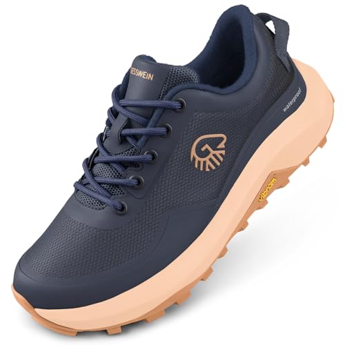 GIESSWEIN Wool Trail X Men - Wasserdichter Trailrunning Schuh mit Vibram® Megagrip Sohle, Sportschuh mit dämpfender Eva Mittelsohle, Sneaker aus atmungsaktiver Merinowolle mit Wechselfußbett von GIESSWEIN