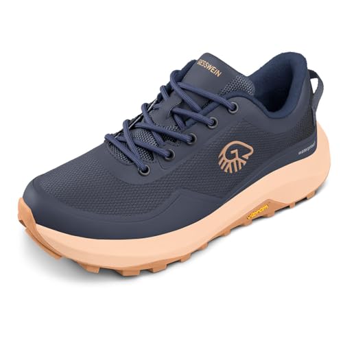 GIESSWEIN Wool Trail X Women - Wasserdichter Trailrunning Schuh mit Vibram® Megagrip Sohle, Sportschuh mit dämpfender Eva Mittelsohle, Sneaker aus atmungsaktiver Merinowolle mit Wechselfußbett von GIESSWEIN