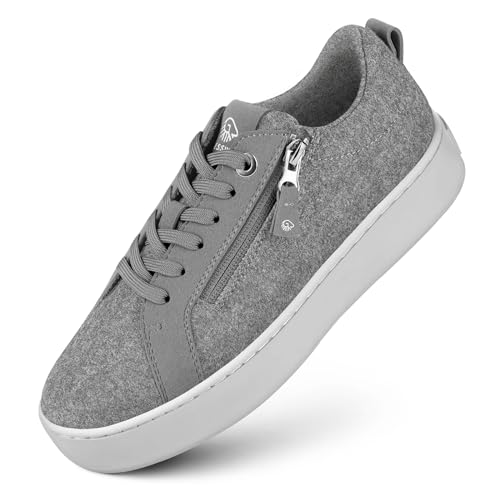 GIESSWEIN Wool Zip Sneaker - Merinowolle - Damen Schuhe elegant und bequem - Plateau Sneaker Damen - mit seitlichem Reißverschluss - Business Schuhe von GIESSWEIN