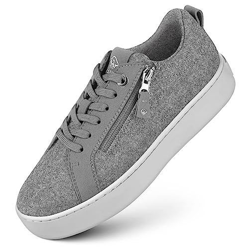GIESSWEIN Wool Zip Sneaker - Merinowolle - Damen Schuhe elegant und bequem - Plateau Sneaker Damen - mit seitlichem Reißverschluss - Business Schuhe von GIESSWEIN