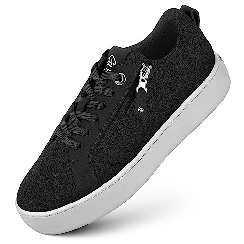 GIESSWEIN Wool Zip Sneaker - Merinowolle - Damen Schuhe elegant und bequem - Plateau Sneaker Damen - mit seitlichem Reißverschluss - Business Schuhe von GIESSWEIN