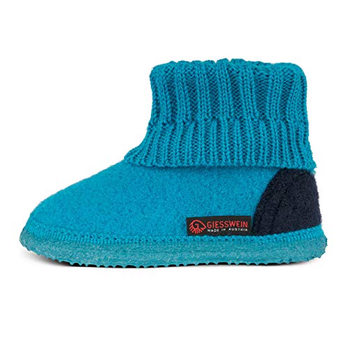 Giesswein Kramsach Kids, Hüttenschuhe Unisex Kinder, Türkis, 25 EU von GIESSWEIN