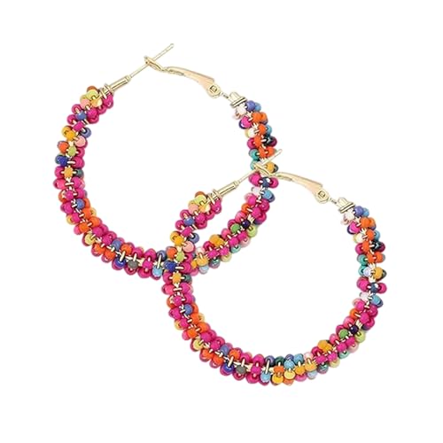 GIFANEO Bunte Perl en Ohrr inge,Böhmische bunte Pe rlen Ohrri nge,Böhmische Ohrbügel Oh rring, Frau Modische Perl en Earring，Ohrr inge Karneval, Mädchen und Frauen von GIFANEO