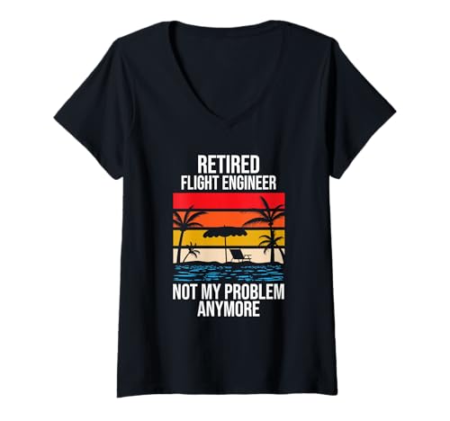 Damen FLUGINEER IM RENTIEREN Nicht Mein Problem MEHR T-Shirt mit V-Ausschnitt Damen FLUGINEER IM RENTIEREN Nicht Mein Problem MEHR T-Shirt mit V-Ausschnitt von GIFT FOR FLIGHT ENGINEER RETIREMENT
