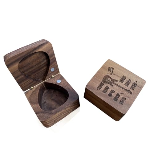 My Dad Rocks Pick Box, Walnut Guitar Pick Storage Box for Dad, Christmas Birthday Father Gift from Daughter or Son, 1 Pack My Dad Rocks Pick Box, Walnut Guitar Pick Storage Box for Dad, Christmas Birthday Father Gift from Daughter or Son, 1 Pack von GIFTED LUGAR