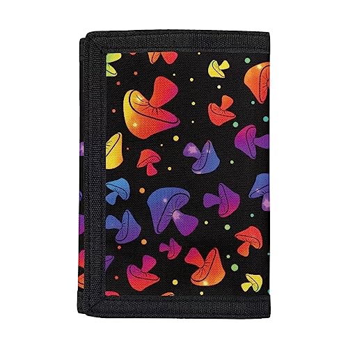 GIFTPUZZ Kinder-Geldbörse für Jungen und Mädchen, dreifach gefaltete Brieftaschen, Teenager, Münzfach und Kartenhalter, Geburtstagsgeschenke, Regenbogen-Pilz, Einheitsgröße, Modern von GIFTPUZZ