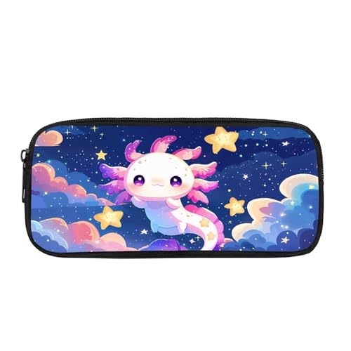 GIFTPUZZ Space Axolotl Mädchen Federmäppchen Damen Bleistift Werkzeuge Fall Mode Schule Zubehör Schule Bleistift Box für Mädchen Jungen Lila Aufbewahrungstasche von GIFTPUZZ