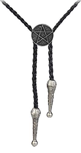 Pentagramm R23 Zinn-Emblem an einer Halskette Western-Cowboy-Krawatte Bolo Tanzen, Silberfarbenes Design. von GIFTSFORALL