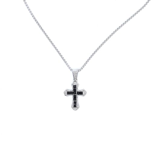 GIGB PBDK Halskette mit Kreuz-Anhänger aus Zirkonia, verstellbar, Strass-Kruzifix, Statement-Halsband, übertriebenes Kreuz, religiöser Schmuck, Geschenke, Large, Metall, Kein Edelstein von GIGB PBDK