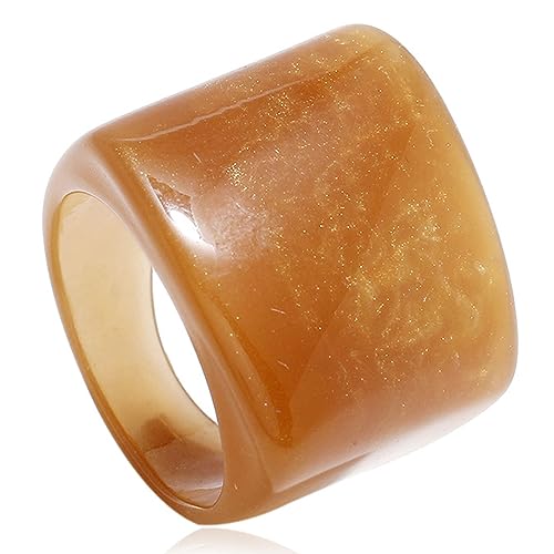 GIGB PBDK Mehrfarbige Kunstharz-Ringe, übertriebene Fingerknöchelringe, transparenter Acryl-Ring, Charm, geometrischer Schmuck, Geschenke für Frauen, Acryl, Acryl von GIGB PBDK