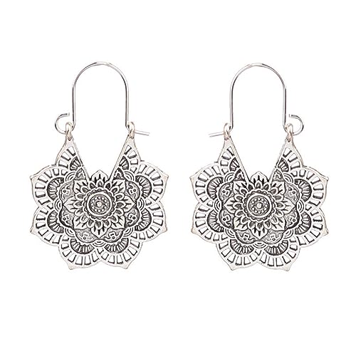 Vintage Türkis Oval/Tropfenform baumeln Ohrringe Bohemia Tribal Antik Ethno Stil Ohrringe Western Cowgirl Statement baumeln Ohrringe für Frauen (339) von GIGB PBDK