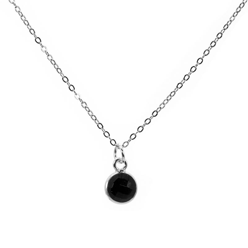 Cable Chain 1, 0mm Halskette 925 Sterling Silber Anhänger Spinell Schwarz London Blautopas Damen Herren von GIIOAS