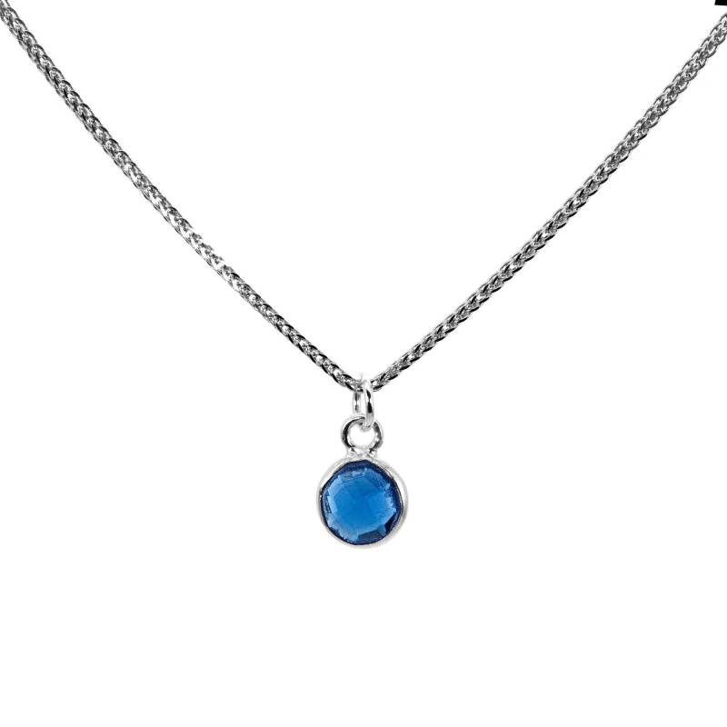 Chopin Chain 1, 2mm Halskette 925 Sterling Silber Anhänger Spinell Schwarz London Blautopas Damen Herren von GIIOAS