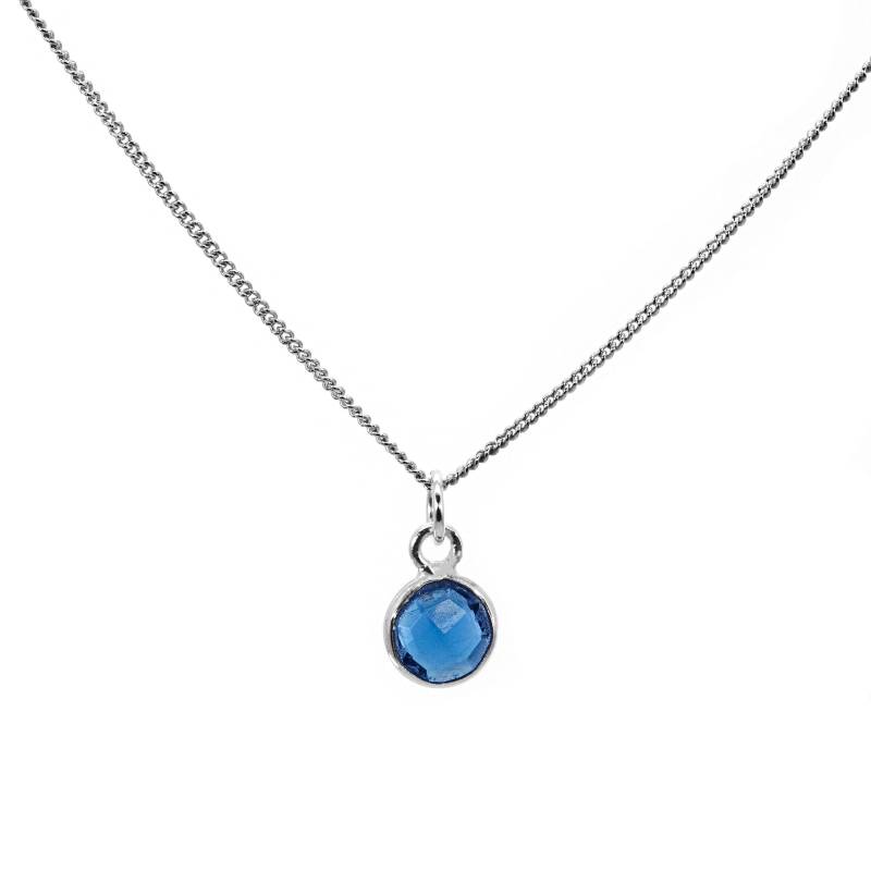 Cuban Link Curb Chain 1, 0mm Halskette 925 Sterling Silber Anhänger Spinell Schwarz London Blautopas Damen Herren von GIIOAS