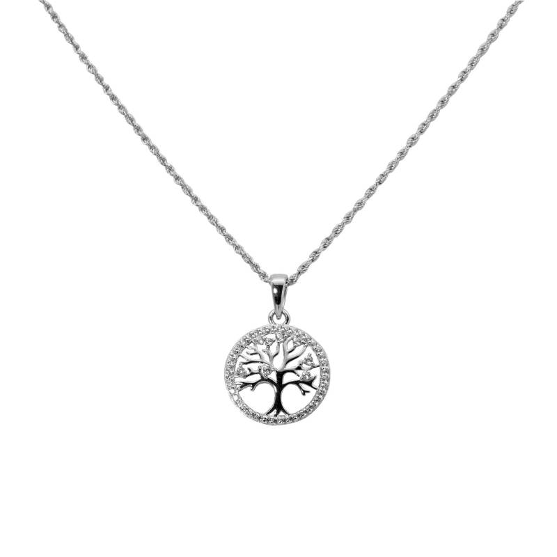 Diamond-Cut Kette Halskette 1, 2 Mm Anhänger Lebensbaum Zirkon 925 Sterling Silber Damen Herren von GIIOAS