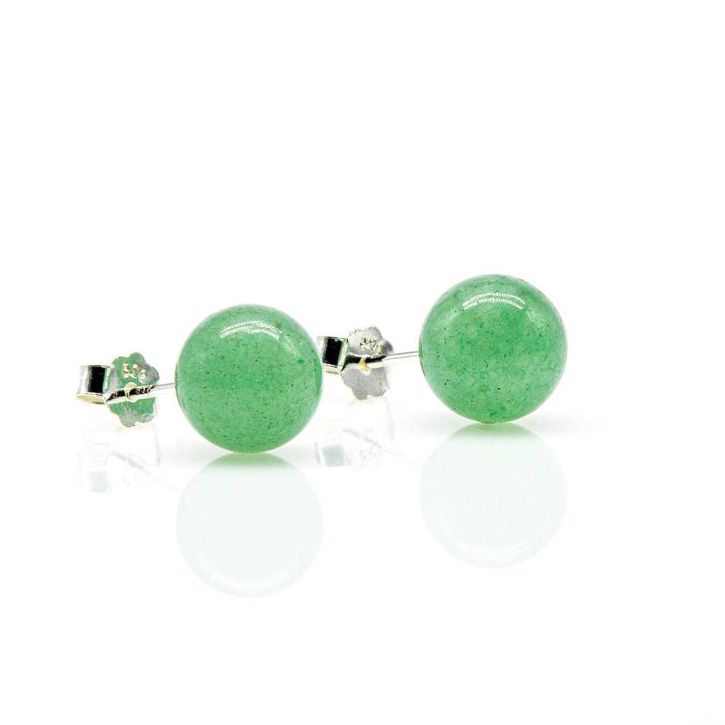 Ohrring 925 Sterling Silber Green Aventurine Perlen 8 Mm von GIIOAS