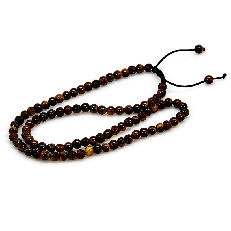 Tigerauge Kette Halskette 6mm Perlen Black Perlenhalskette Schwarz Damen Herren von GIIOAS