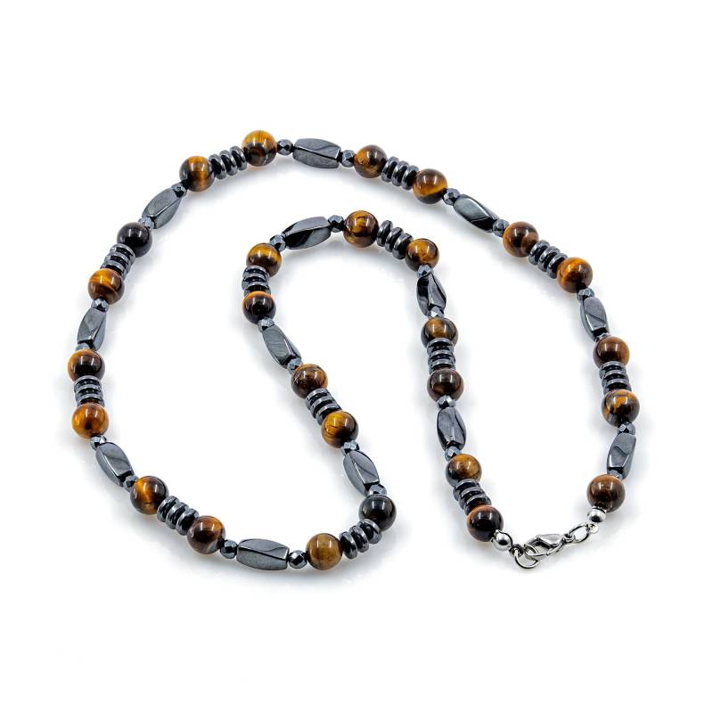 Tigerauge Kette Halskette Perlen Hämatit Perlenhalskette Edelstahl Damen Herren Tigerauge Kette Halskette Perlen Hämatit Perlenhalskette Edelstahl Damen Herren von GIIOAS